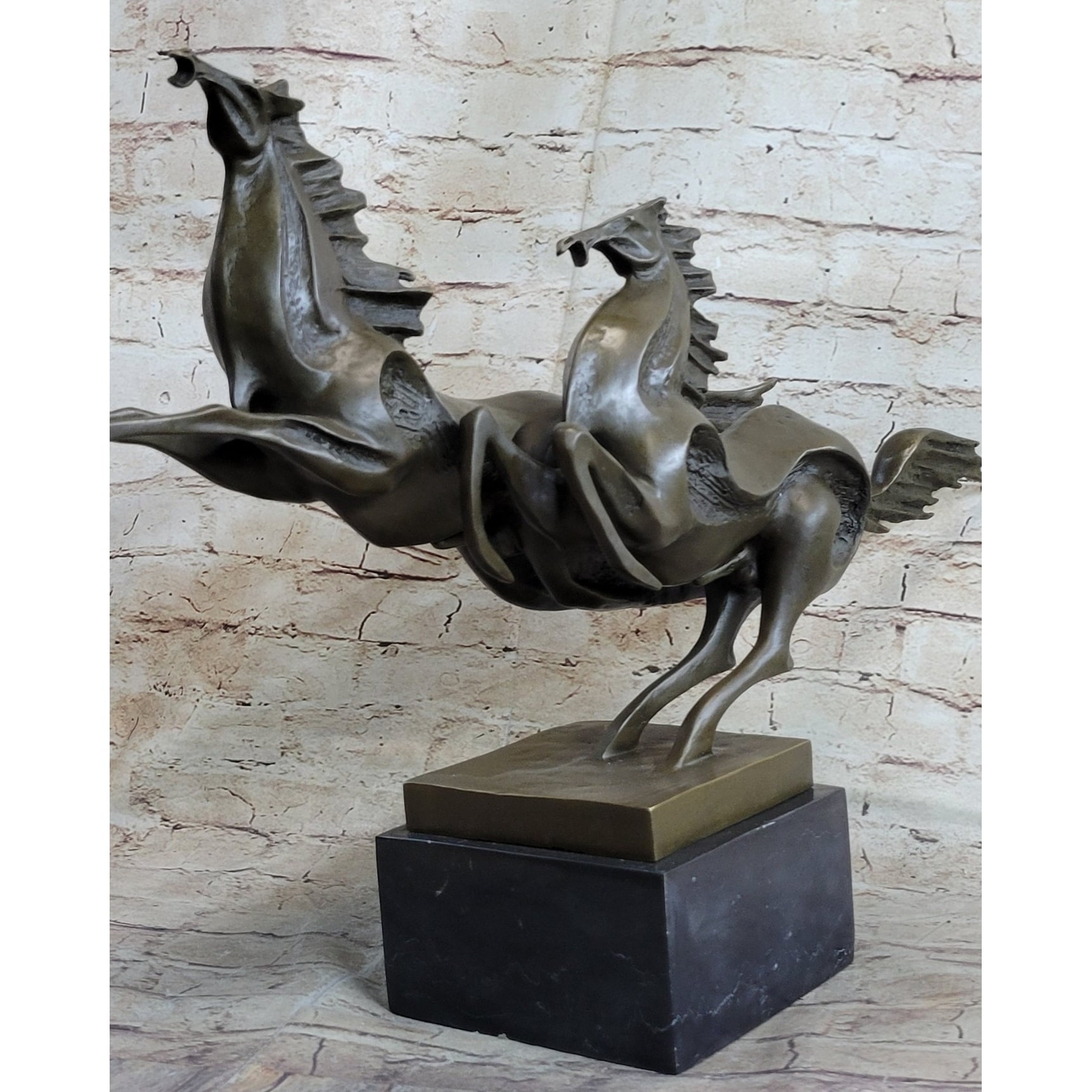 Abstract Galloping Imitative Horses Bronze Sculpture Original Equine Art Signed By Milo