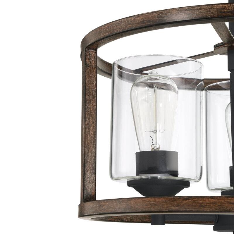 Acroma Kwong 3-Light drum chandelier Farmhouse Pendant Light for Kitchen Island