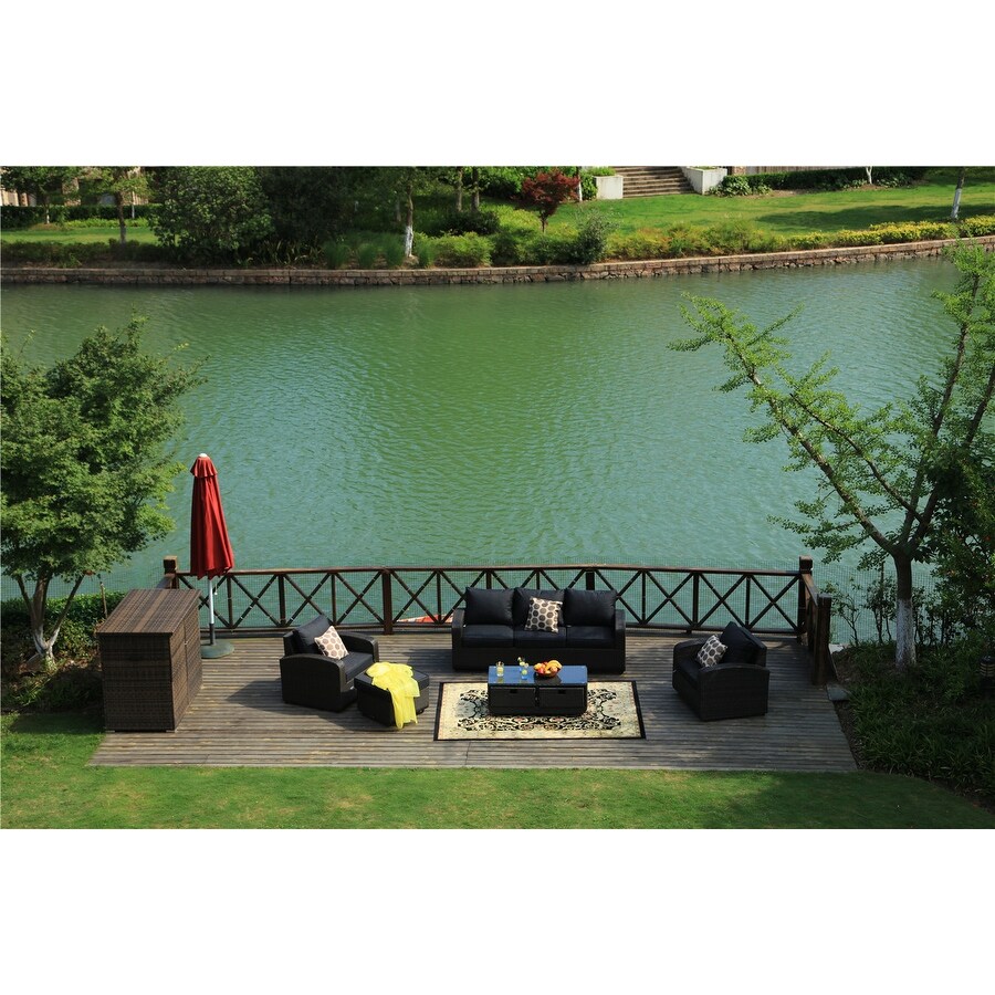 Shop Black Friday Deals On Strathmere 5 Piece Wicker Patio Furniture Set With Storage Box By Direct Wicker Overstock 16402613