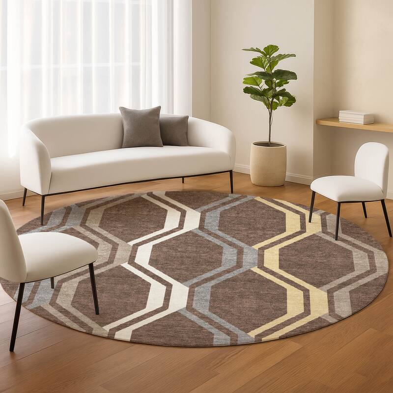 Machine Washable Indoor/ Outdoor Contemporary Dimensions Chantille Rug