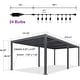 preview thumbnail 44 of 74, PURPLE LEAF Outdoor Louvered Pergola with Adjustable Metal Roof for Patio Pergola