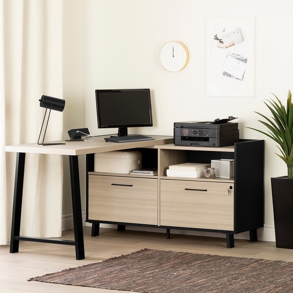 South Shore Kozack L-shaped Desk with Power Bar. Opens flyout.