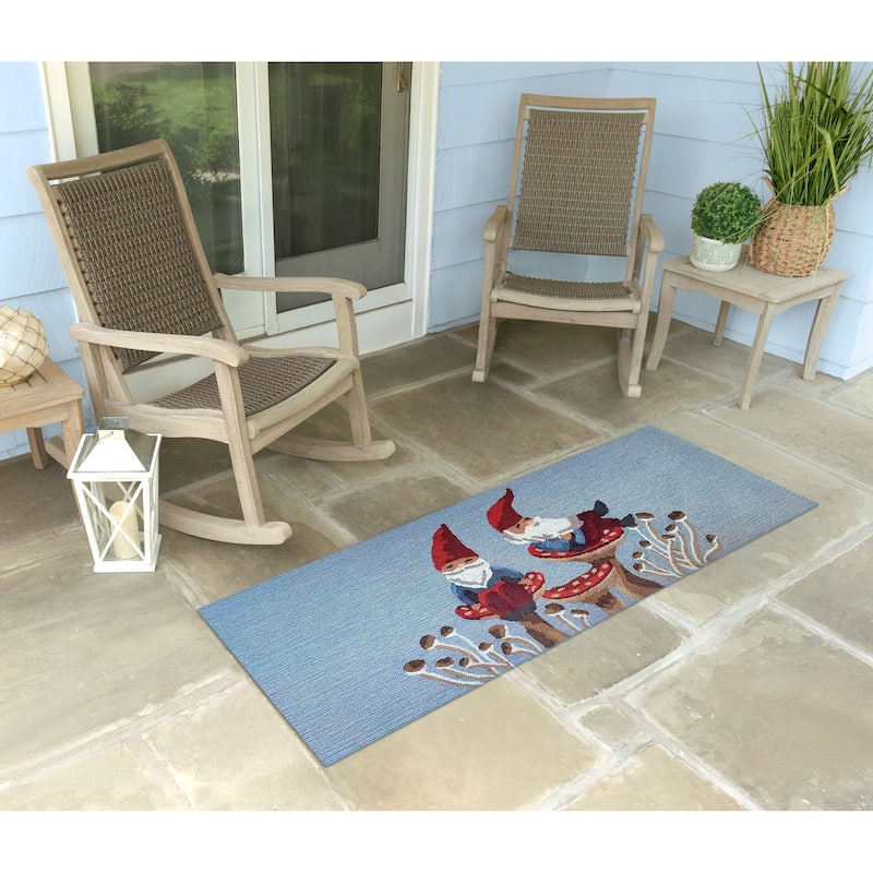 Liora Manne Frontporch Welcome Gnome Indoor/Outdoor Rug - 2' x 5'