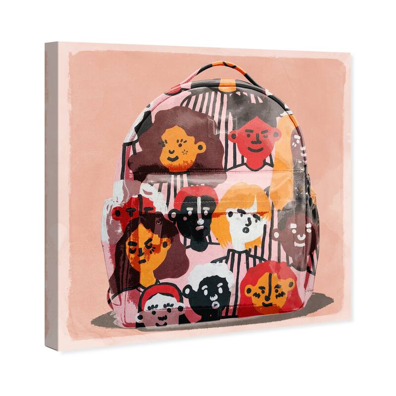 Wynwood Studio Canvas Education and Office Community Backpack Pink and Modern & Contemporary Wall Art Canvas Print