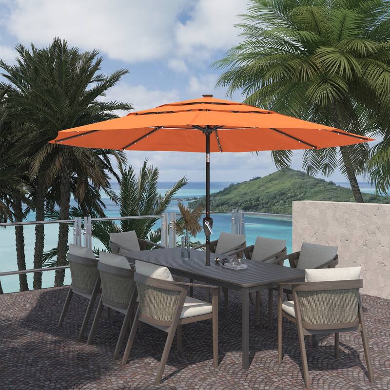 Clihome 11-Ft Outdoor Umbrella Patio UV Protection Umbrella Without Base