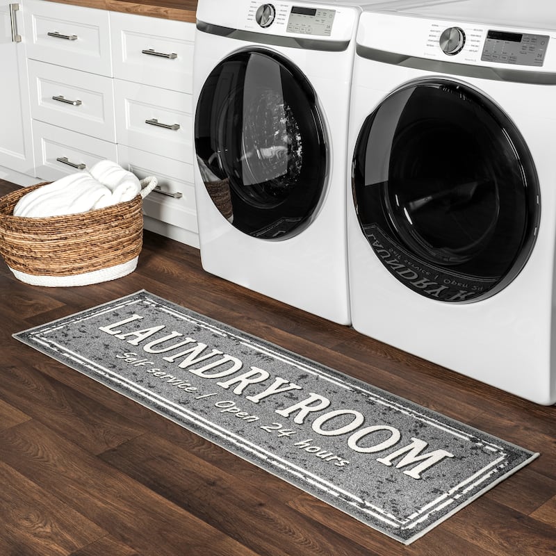 Nuloom Graphic Machine Washable Laundry Mat