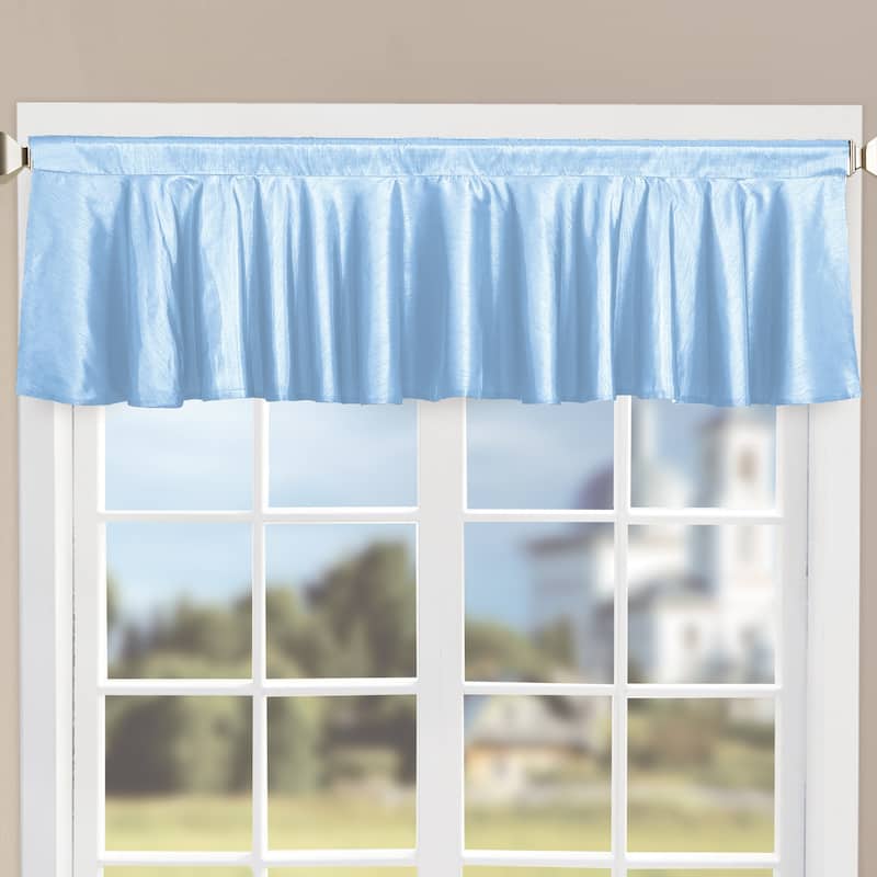 Home Soft Things Solid Faux Silk 1 Piece Valance Set,60" x 19" - 60" x 19"