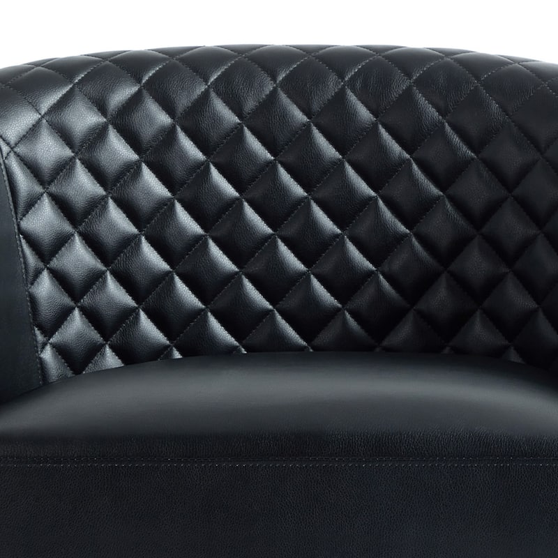Faux Leather Nailheads Swivel Barrel Chair Set of 2