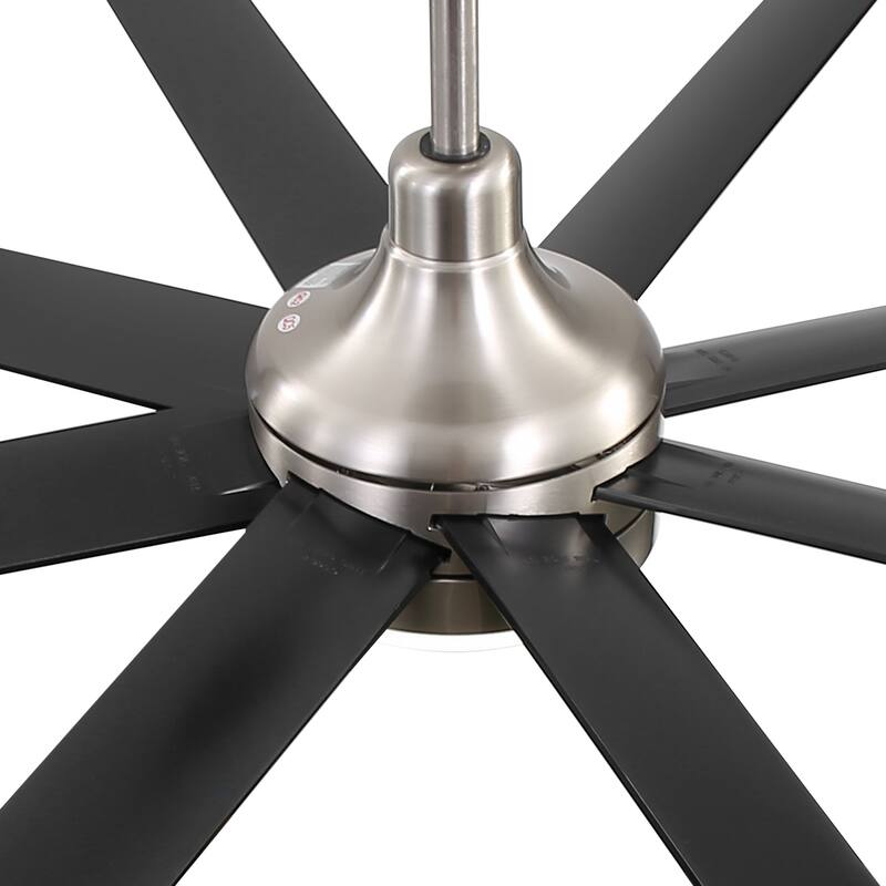 72 Inch Black Morden LED Ceiling Fan with Light Remote(8-Blade)