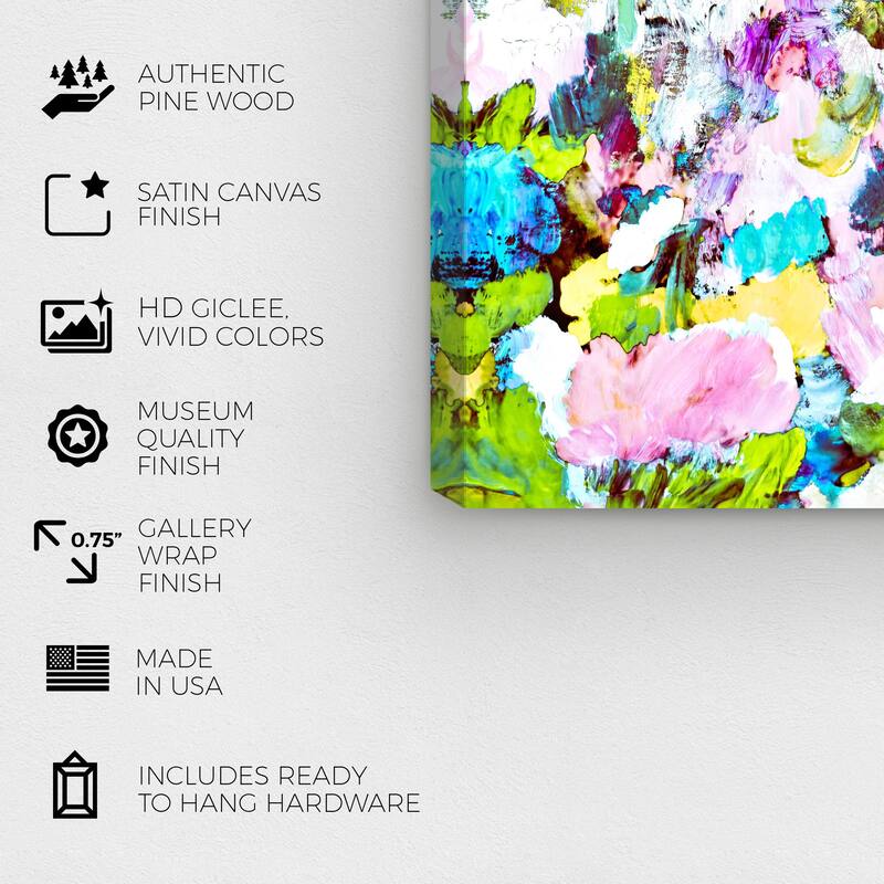 Wynwood Studio Abstract Tea Garden Blue and Modern & Contemporary Wall Art Canvas Print