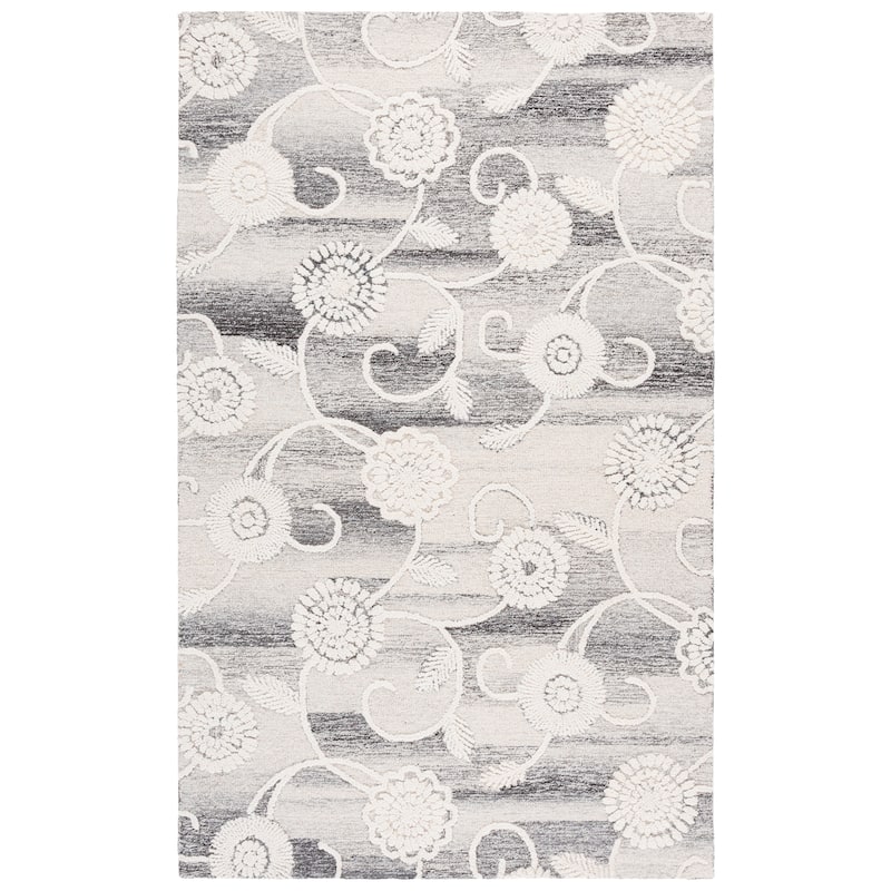 SAFAVIEH Handmade Metro Nadezda Wool Rug - Grey/Ivory - 6' x 9'