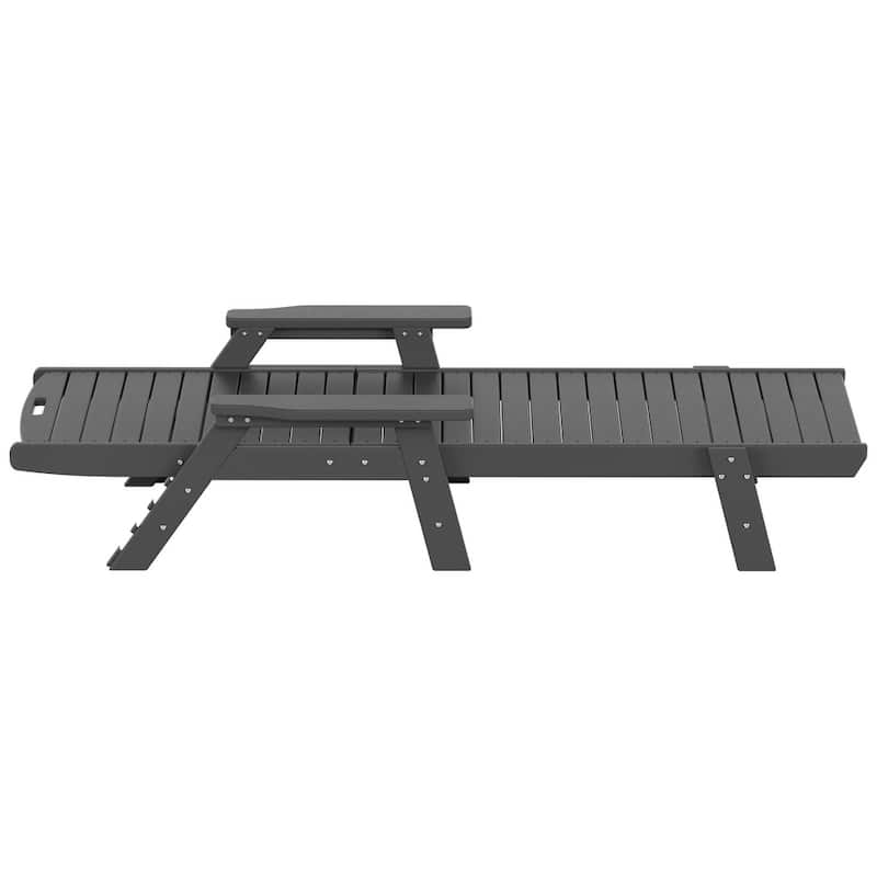 Laguna Hdpe All Weather Outdoor Patio Pool Reclining Chaise Lounges With Square Side Table (3-Piece Set)
