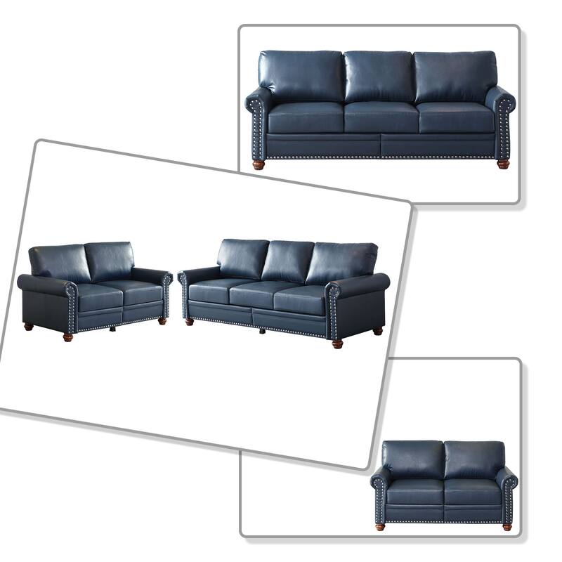 Vintage 2-Piece PU Upholstered Living Room Set
