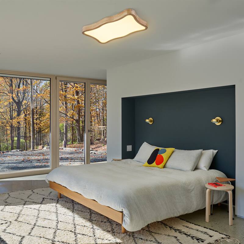 Integrated LED 5CCT Farmhouse Flush Mount Ceiling Light, 5 Color Temperature Selectable