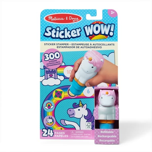 slide 2 of 11, Melissa & Doug Sticker WOW Sticker Stamper & Activity Pad - Unicorn - Multi Multi - Kids