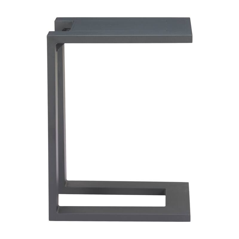 18" Black Aluminum Outdoor Side Table