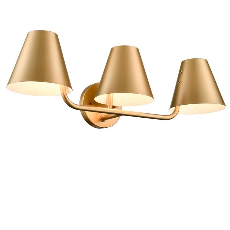 Palmas Industrial 3-Light Bathroom Vanity Light - Brass
