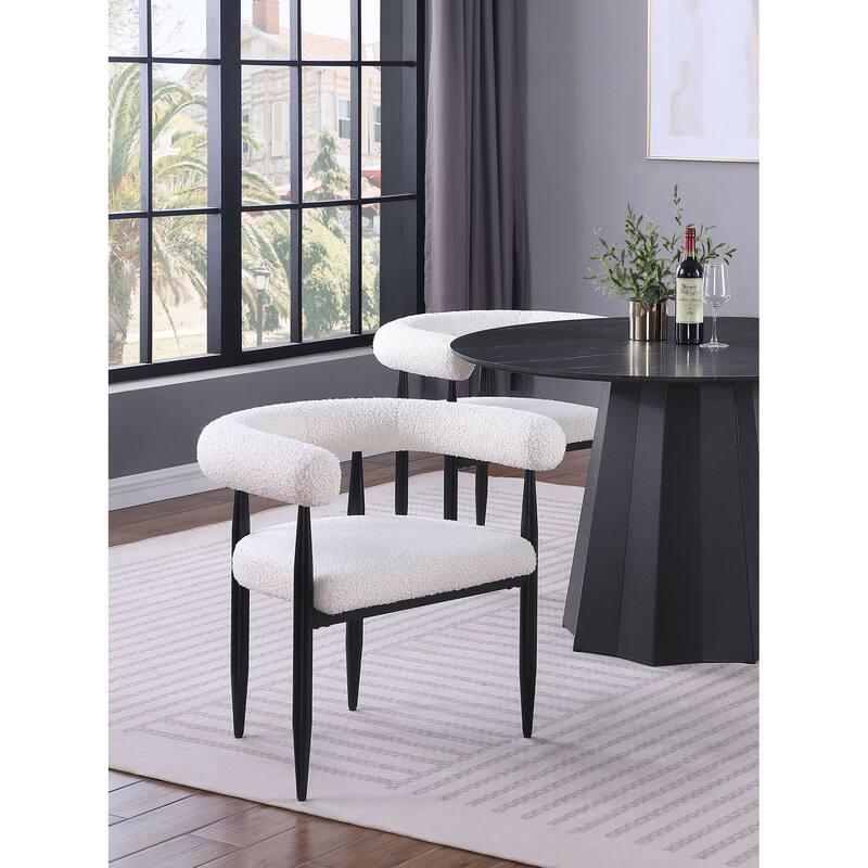 Dunmore Boucle Upholstered Dining Arm Chair (Set Of 2)