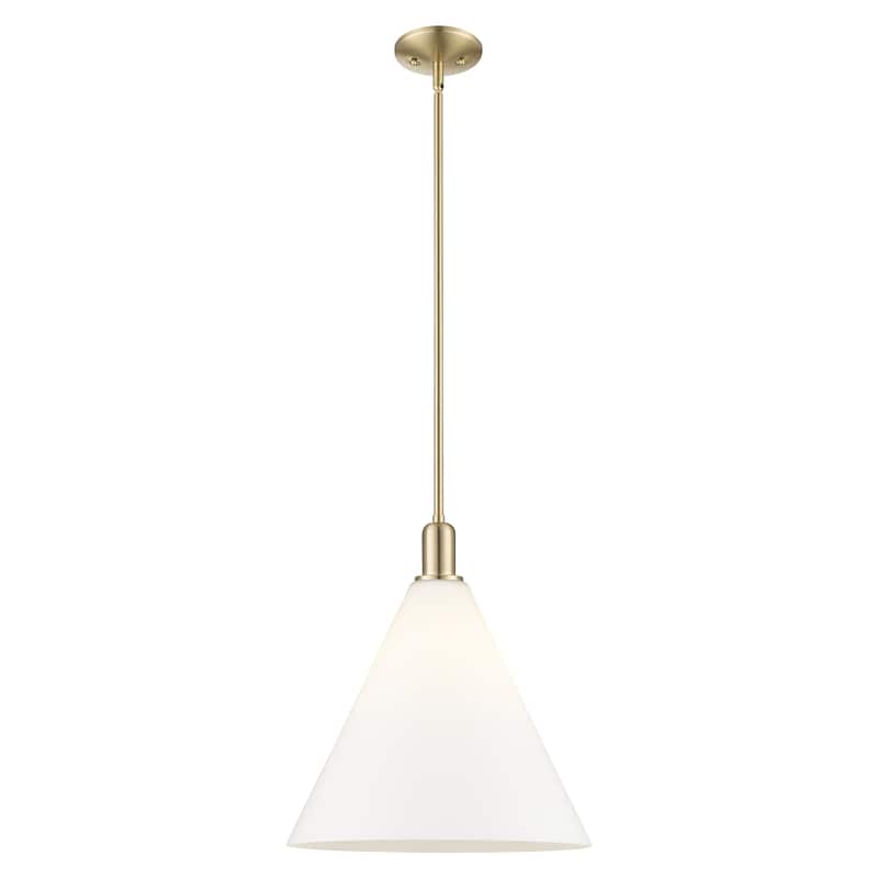 Innovations Lighting Endless Possibilities Arcadia - Berkshire Glass - 1 Light 16" Stem Hung Mini Pendant - Champagne Bronze/Matte White