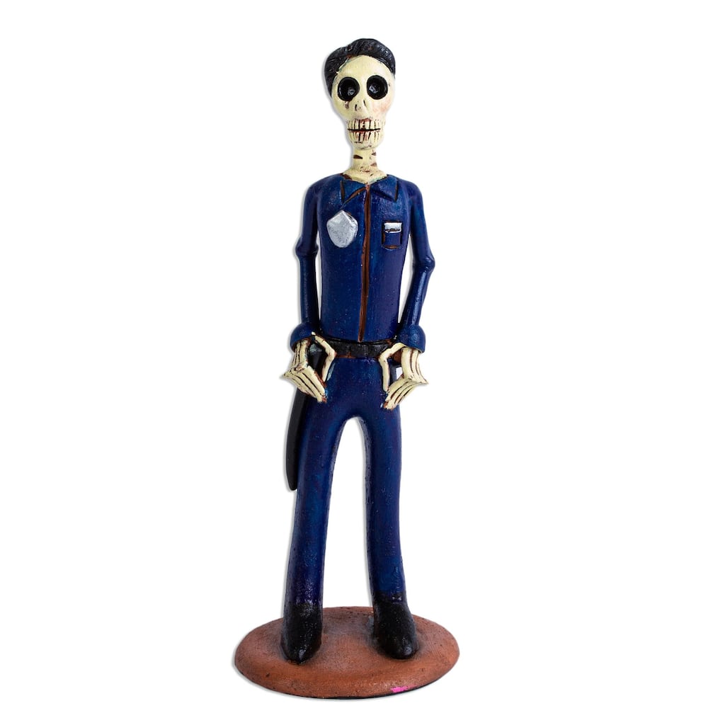 Novica Handmade Security Guard Catrin Ceramic Sculpture