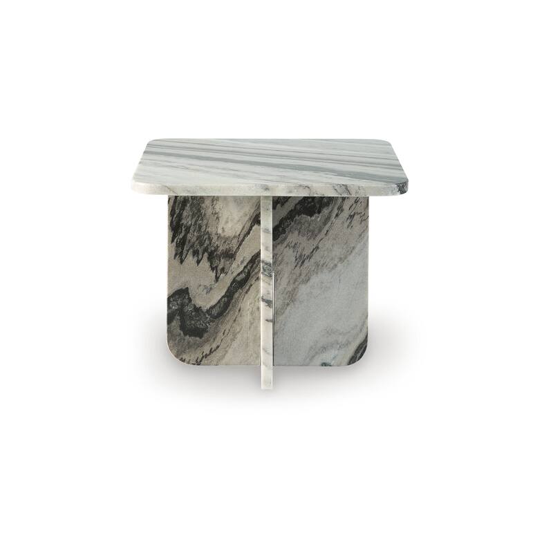 Signature Design by Ashley Baretton White/Black Accent Cocktail Table - 18"W x 18"D x 15"H