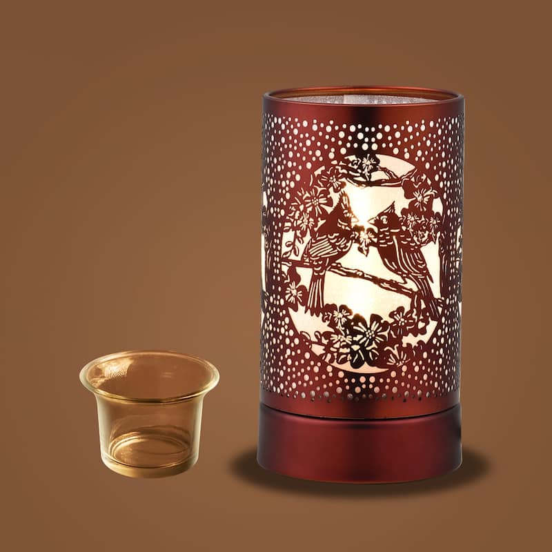 7" Touch lamp/Oil burner/Wax warmer- Copper Cardinals - 3.75*3.75*7