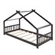 preview thumbnail 12 of 26, Sturdy Pinewood House Bed with Roof, Playful Design & Semi-Enclosed Space for Kids