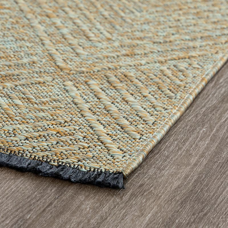 Alameda Solid Color Chevron Machine Washable Indoor Area Rug