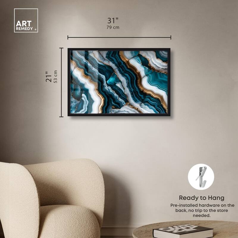 Teal Tides Treasure I Shadowbox by Art Remedy