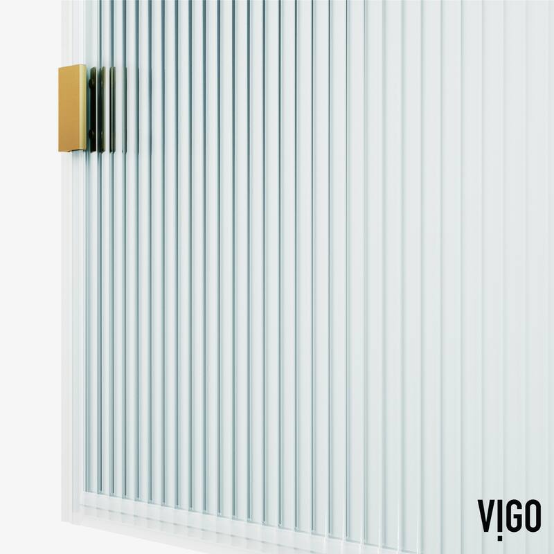 VIGO Arden 34" W x 78" H Frameless Fixed Shower Screen