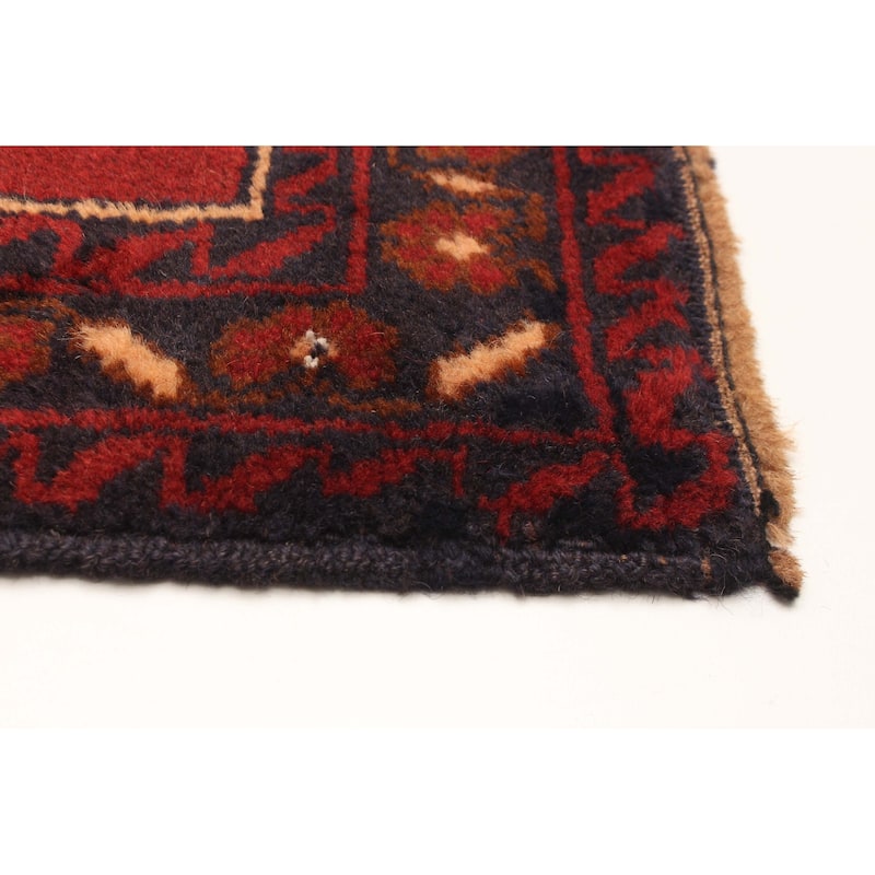 ECARPETGALLERY Hand-knotted Baluch Red Wool Rug - 3'7 x 5'11