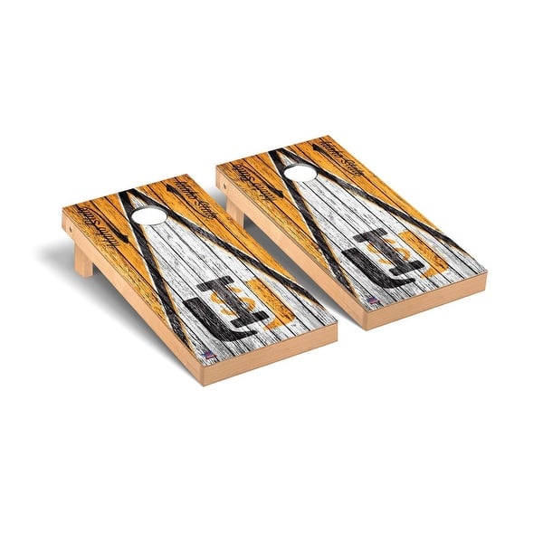 slide 2 of 5, College Vault Idaho State University Bengals Weathered Cornhole Board Set