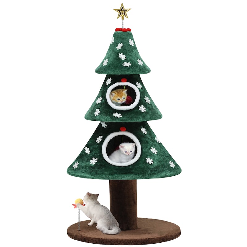 Christmas-Themed Cat Tree - 4 Foot