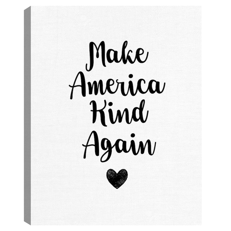 Make America Kind by Jan Weiss Canvas Art Print
