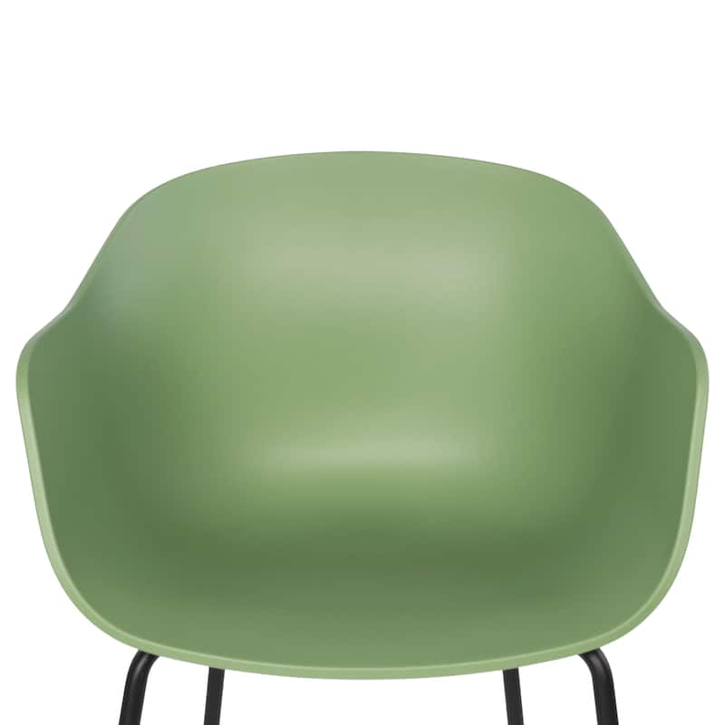 Furnish Theory Curve-K ML Indoor/Outdoor Dining Armchairs Arm Chairs w Polypropylene Shell & Powder-Coated Steel Legs (Set of 2)
