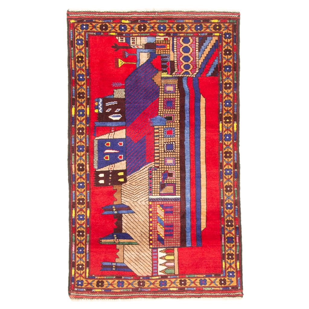 ECARPETGALLERY Hand-knotted Teimani Red Wool Rug - 2'9 x 4'8