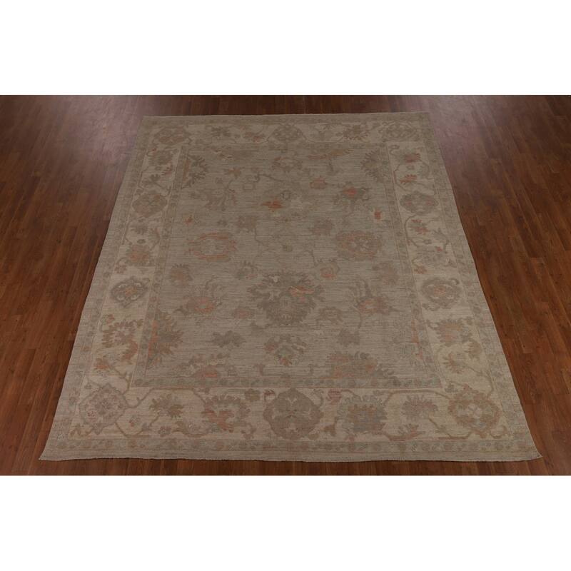 Oushak Turkish Area Rug Vegetable Dye Handmade Wool Carpet - 8'3"x 9'8"