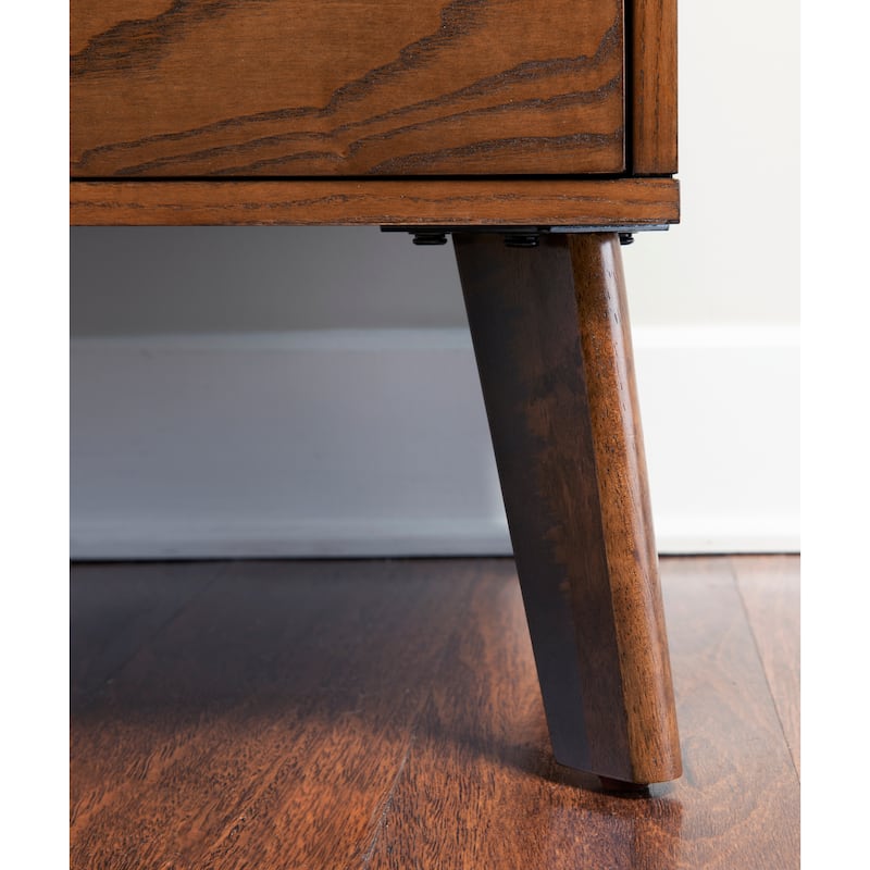 Carter Wooden 2-Drawer Mid Century Nightstand