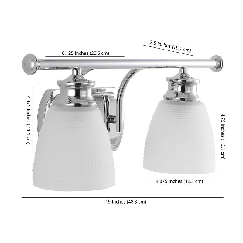 Fairfax Metal/Glass Contemporary Modern LED Vanity Light, by JONATHAN Y
