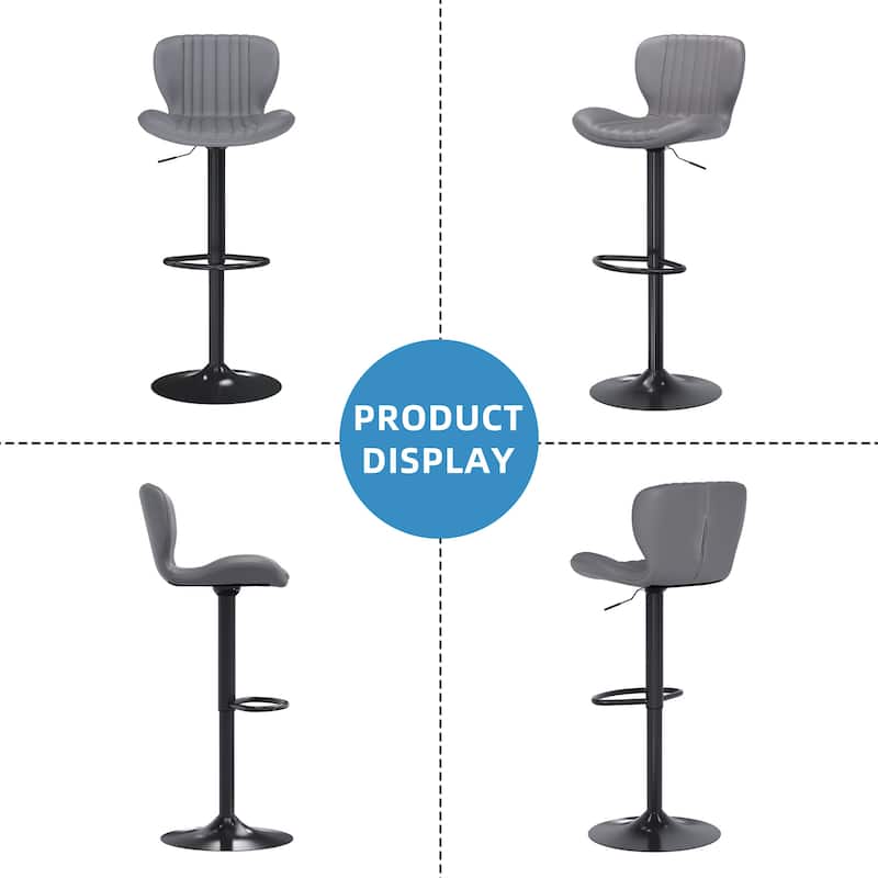 Scallop Bar Stool with 360° Swivel - Modern Kitchen & Home Bar Seating，Set of 2 - N/A