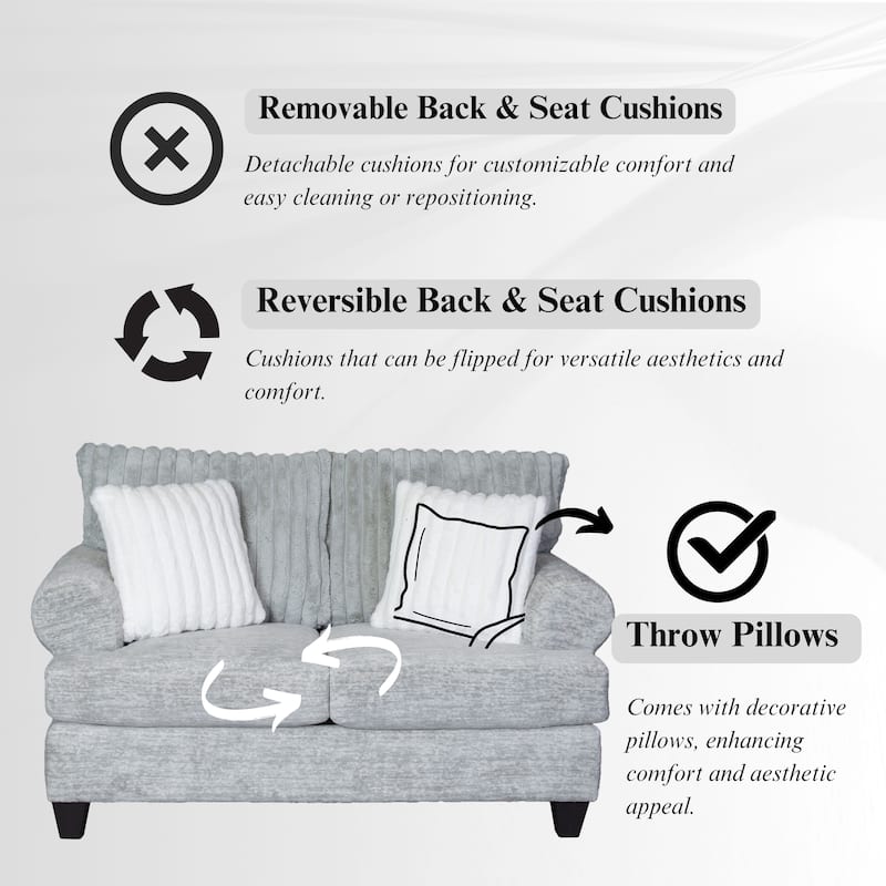 Roundhill Furniture Oasis Transitional Stationary Loveseat