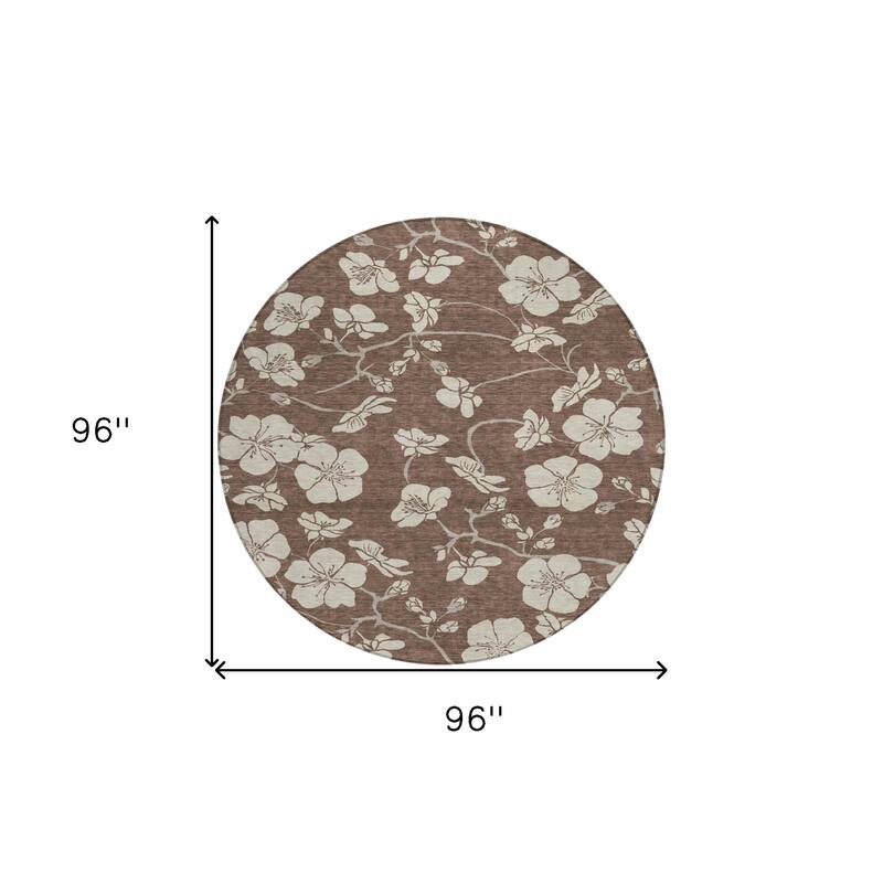 HomeRoots Floral Transitional Rectangle Outdoor Rug