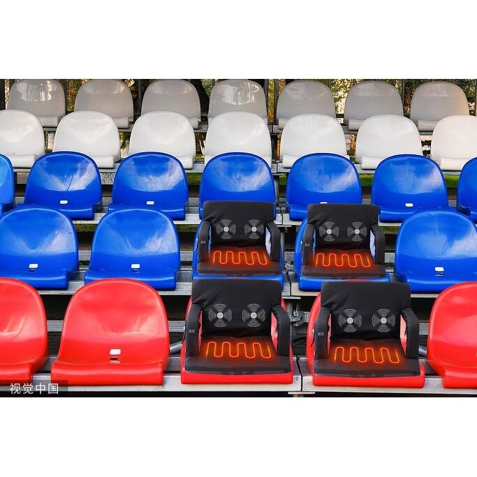 Stadium Seat, Heated Stadium Seat with Massage Function Reclining Bleacher Seat Equipped with a 12V 10000mAh Battery Included