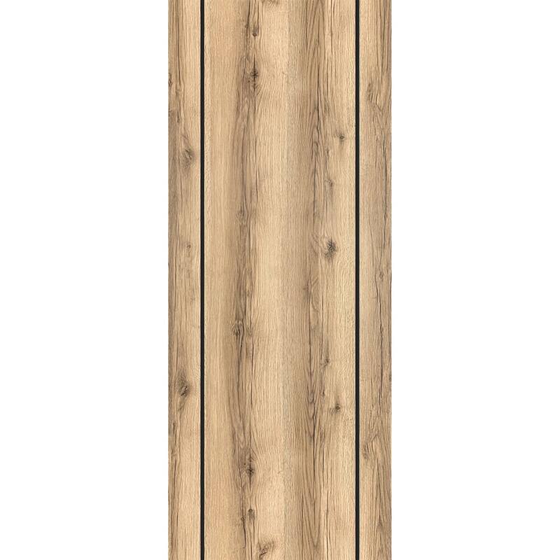 French Pocket Door 28 x 80 with Planum 0017 Oak with Kit Trims Rail - 24" x 84"