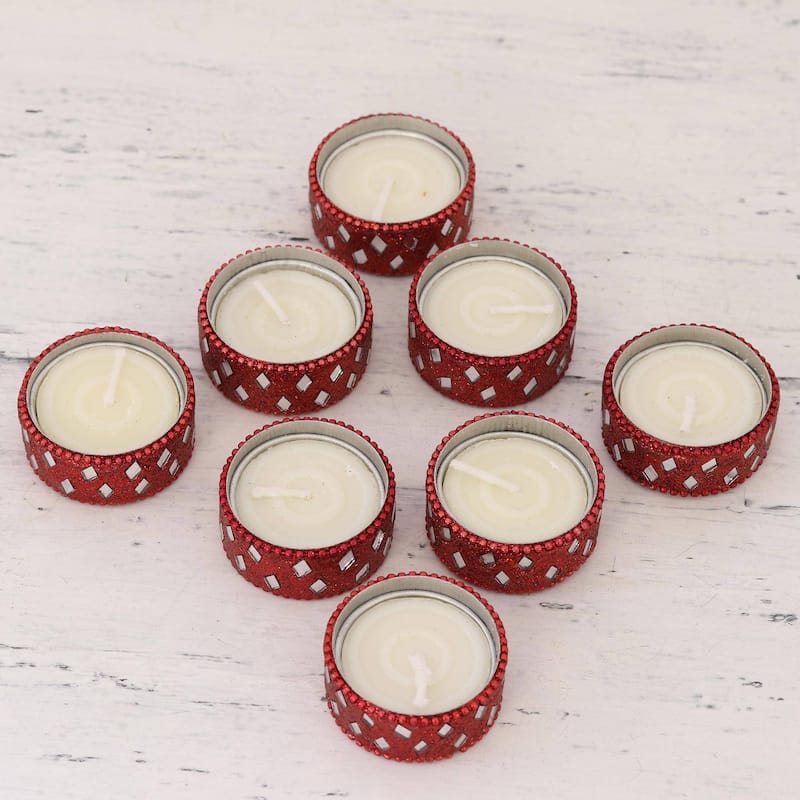 Novica Handmade Festive Glamour Resin Tealight Candle Holders (Set Of 8)