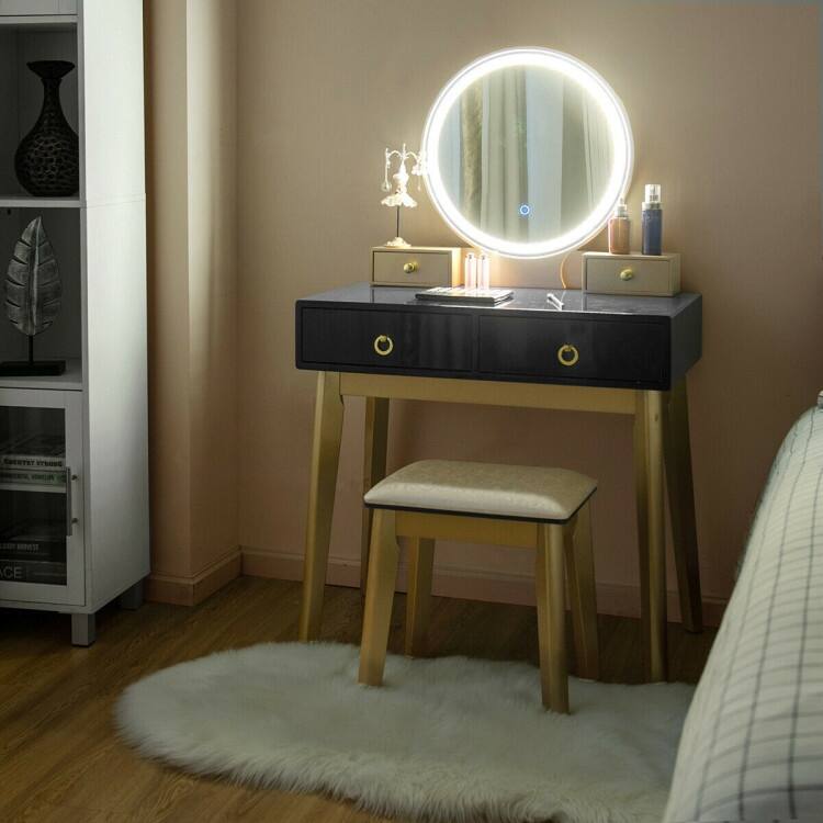 Set 3 Makeup Vanity Table Color Lighting Jewelry Divider Dressing Table - 52.5" x 31.5" x 16" (L x W x H)