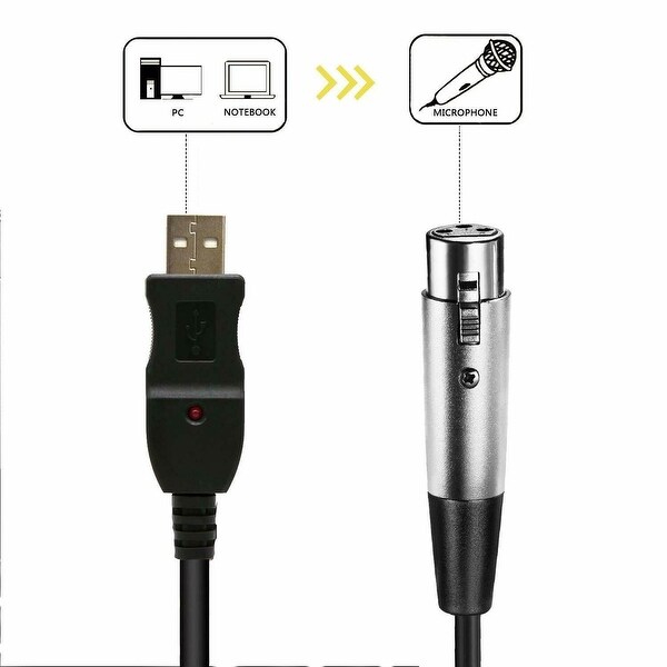 AGPtek 3M Cable de USB 2.0/1.1 para Micrófono MIC Cable de Conectar USB Macho a XLR Hembra
