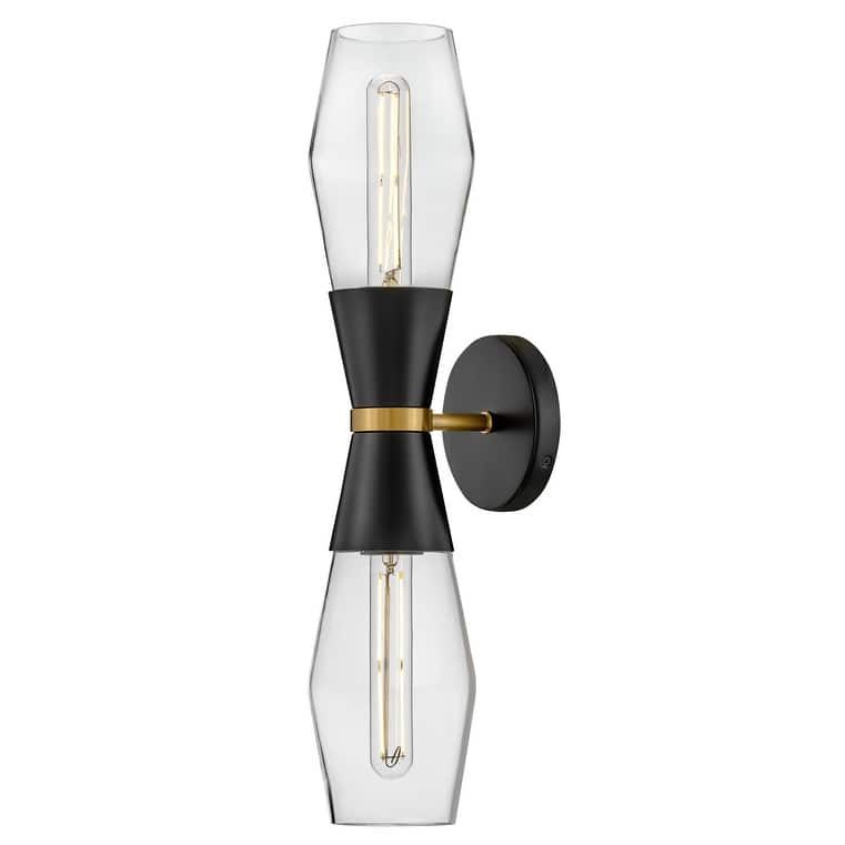 Lark 83902 Livie 2 Light 22" Tall Wall Sconce with Clear Glass Shades