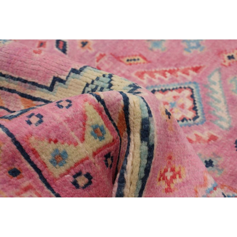 ECARPETGALLERY Hand-knotted Uzbek Ghazni Violet Wool Rug - 4'9 x 6'6