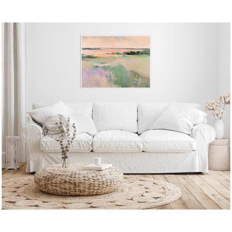 Kate and Laurel Sylvie Pastel Horizon III Framed Canvas by Amy Lighthall